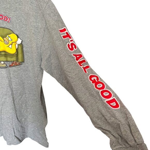 Vintage Y2K The Simpsons Homer Simpson It's All Good Long Sleeve Cotton Tee XL - Picture 3 of 6